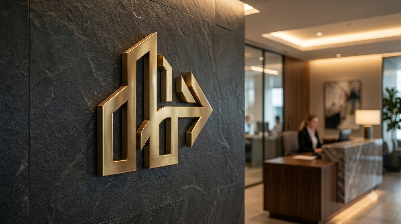 Brushed Brass Corporate Logo